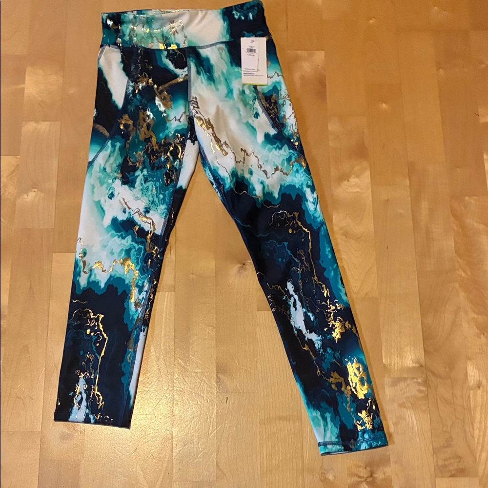 Old Navy Kids Leggings - Blue and Gold Pattern
